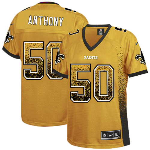 Women's Limited Stephone Anthony Nike Jersey Gold - #50 Drift Fashion NFL New Orleans Saints